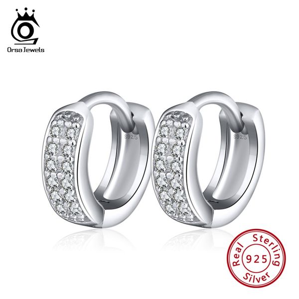 

orsa jewels real 925 sterling silver women earrings small circle 10 mm silver color 2019 trendy female wedding jewelry se102, Golden;silver