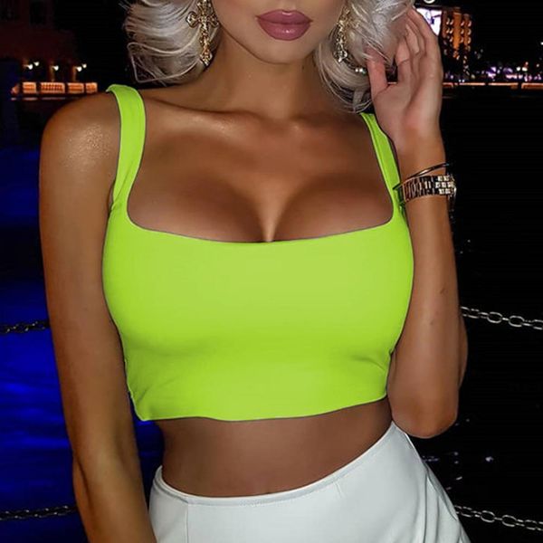 

fashion causal women sleeveless o neck crop backless solid shirt camisole tank vest cami, White