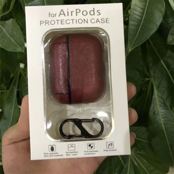 

чехол для apple airpods pro pu кожаный чехол мода обложка для воздуха бобы 3 наушники наушники с крючком защитный чехол противоударно