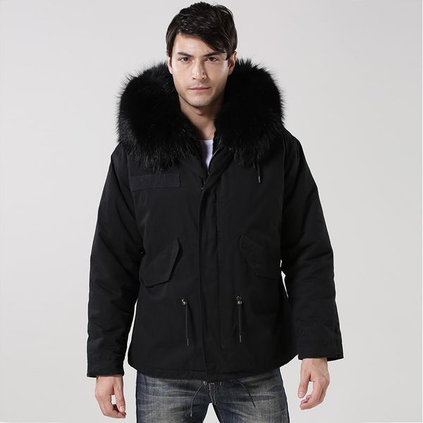 

2015 new winter fur black short paragraph warmth thick men cotton jacket jsh840