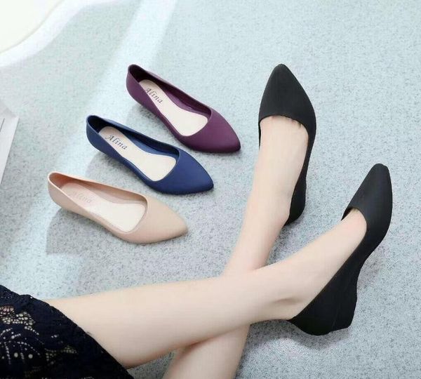 

new pointed toe flat bottom breathable soft bottom comfortable all-match women's shoes zapatos de mujer slip on shoes for women, Black