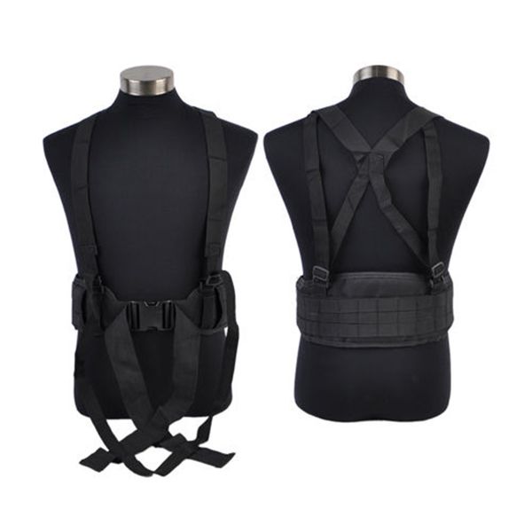

tactical талии диапазона проложенный пояс двойного назначения molle пояс с сетчатой ​​подкладкой для съемки wargame пейнтбол охота, Black;gray