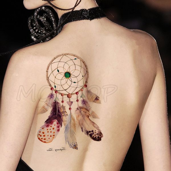 

emerald dreamcatcher feather tattoos stickers women body waist arm art tattoos temporary girls butterfly tatoos rose chains
