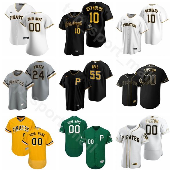 

2020 baseball man woman kids 10 bryan reynolds jersey 36 jose osuna 3 cole tucker 19 colin moran 87 jared oliva flexbase cooperstown, Blue;black