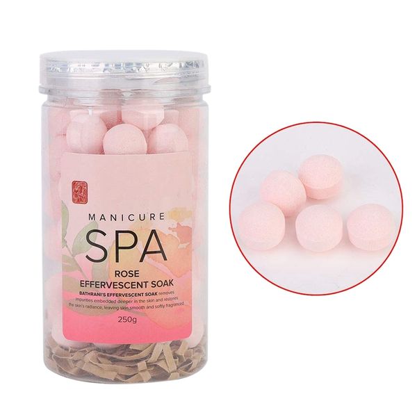 

nail manicure spa effervescent soak ball remove dead skin cuticles moisturizing tender skin helps prepare for the manicure(rose