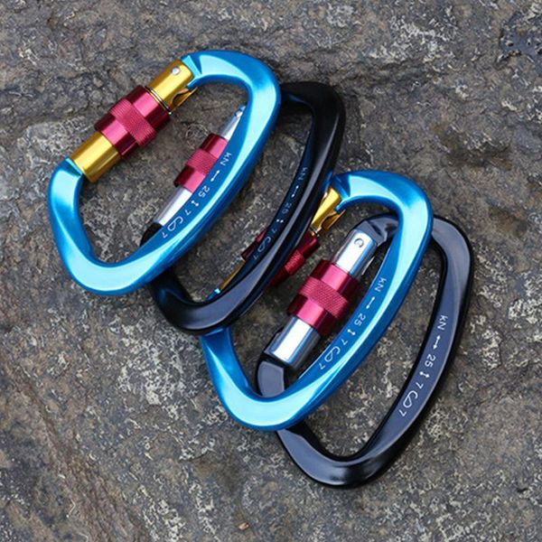 

professional carabiner d shape 25kn climbing buckle power tools security safety master lock outdoor rock climbing buckle equipment