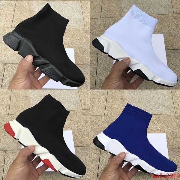 

luxury designer mens women casual sock shoes speed trainer black red triple black fashion socks boots stretch-knit sneaker runner trainers