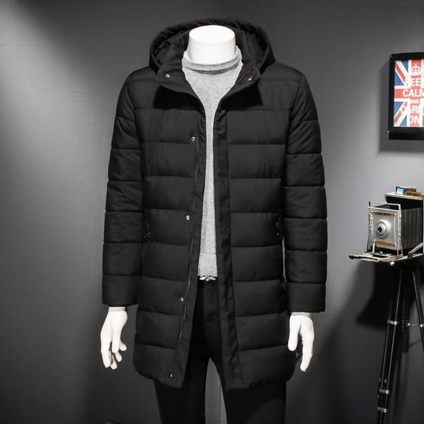 

plus size 8xl 7xl 6xl brand winter long parka jacket men thick hooded parkas mens padded jacket warm clothes oversized overcoat, Black