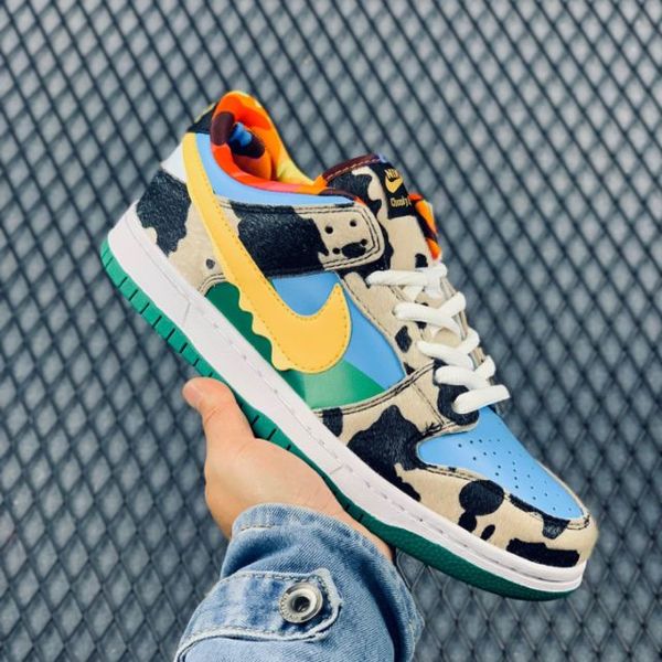 

authentic 2020 ben & jerry's x sb dunk low pro qs chunky dunky cu3244-100 men women skateboard shoes sports sneakers with origianl box, White;red