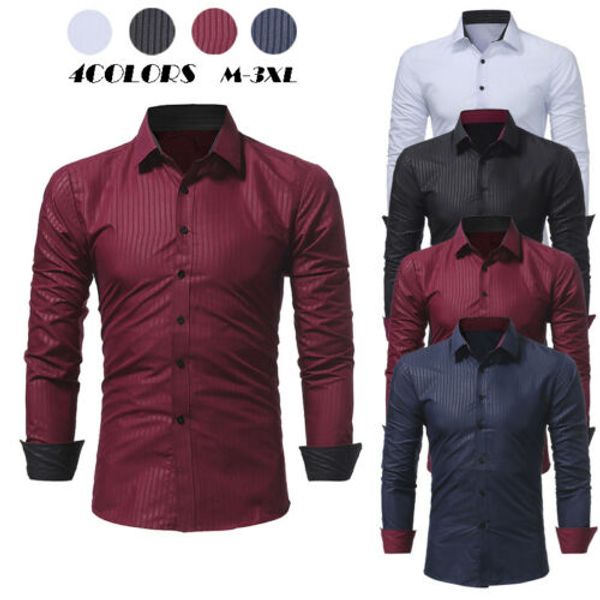 

мужчины slim fit shirt люкс новая мода с длинным рукавом рубашки платья вскользь рубашки, White;black