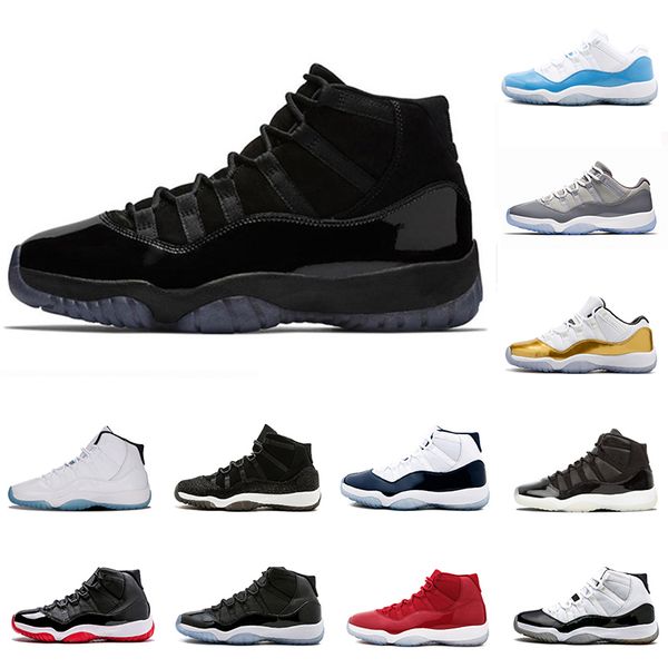 

bred 11 mens women basketball shoes concord platinum tint cap gown legend blue metallic silver mens trainer sports sneakers