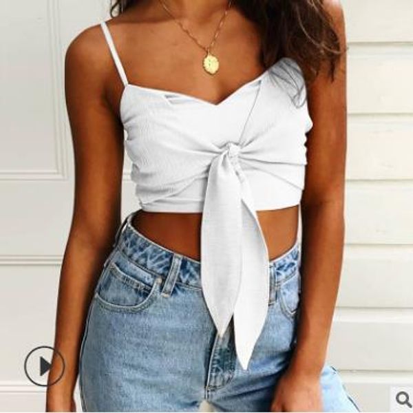 

твердые вершины crop цвет передняя bowknot погоны животом обнажая нарядах футболки топы летняя женская одежда 220230, White