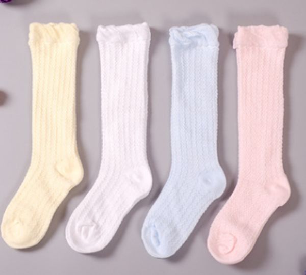 

2020 baby kids cotton stockings newborn boys girls summer mesh in tube socks candy color anti-mosquito mid-calf socks infant hosiery ly227, Pink;yellow