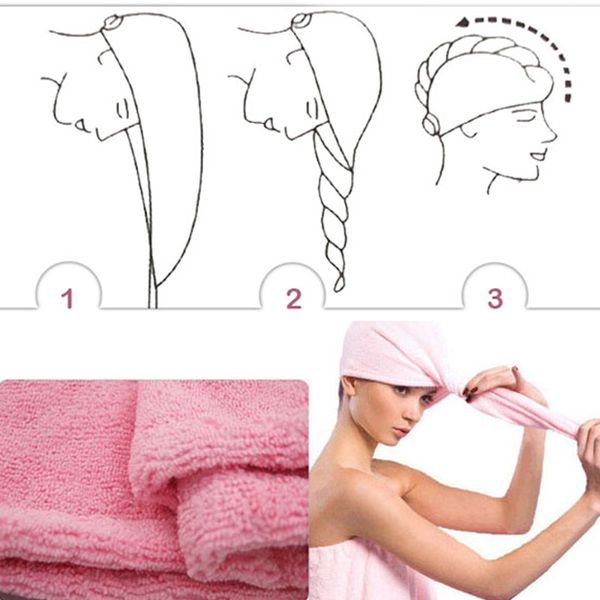 

women hair drying hat makeup ponytail holder lady water absorbent microfiber towel bath cap bjstore