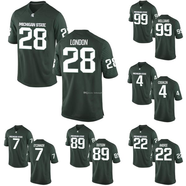 

madre london stitched men's michigan state spartans tyriq thompson raequan williams paul andrie college football jersey 4xl, Black