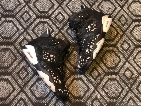 

2019 new the paparazzi mens high premium black valiant shoe sneaker jumpman 6 6s sport shoe