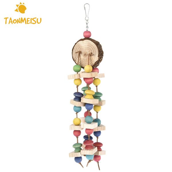 

colorful parrot chew toys pet bird swing wooden blocks climbing ladder toy randomly color newest