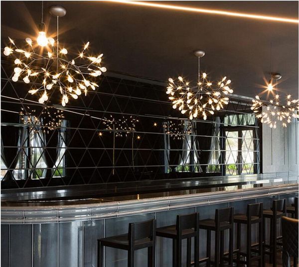 

modern art decor lighting fixture led firefly chandelier light tree branch kitchen restaurant bar lustre salon lighting