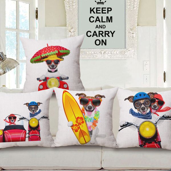 

cotton pillow cartoon gogo ride a bike cushion set