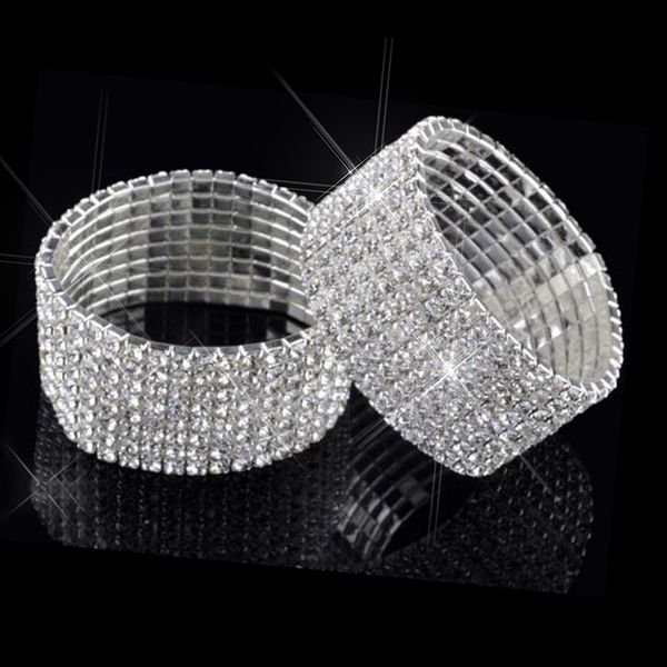 

3/5/8 rows full crystal rhinestone elastic bracelet silver golden bangle bling ankle bracelets foot women wedding jewelry, Golden;silver
