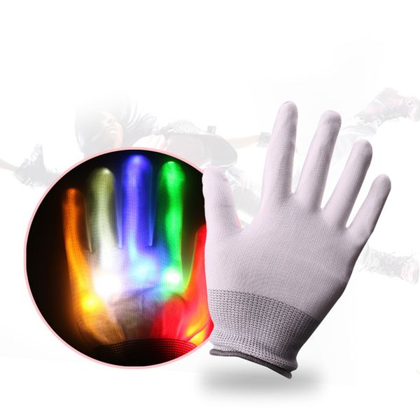 

1 pair fiber optic flashing gloves colorful luminous led gloves for dance parties ktv kids halloween christmas glowing toy props