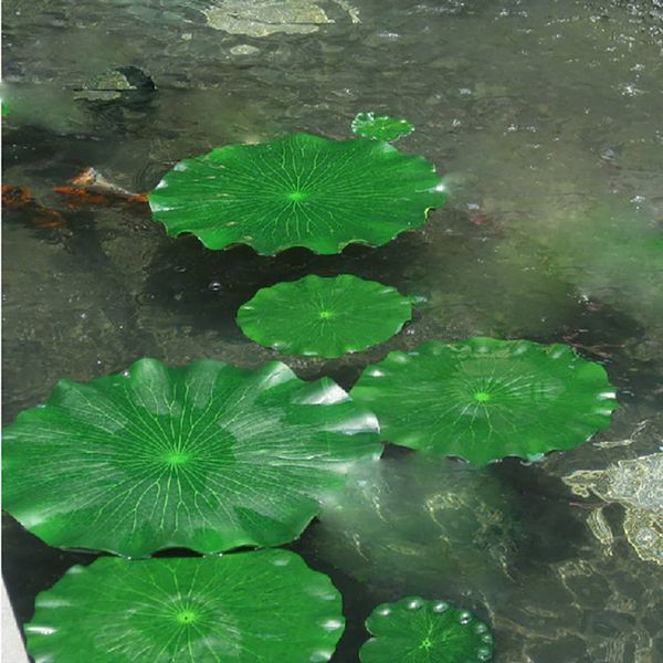 

10pcs pond party supplies foliage large aquarium decor floating fake pool leaves wedding home garden artificial plants