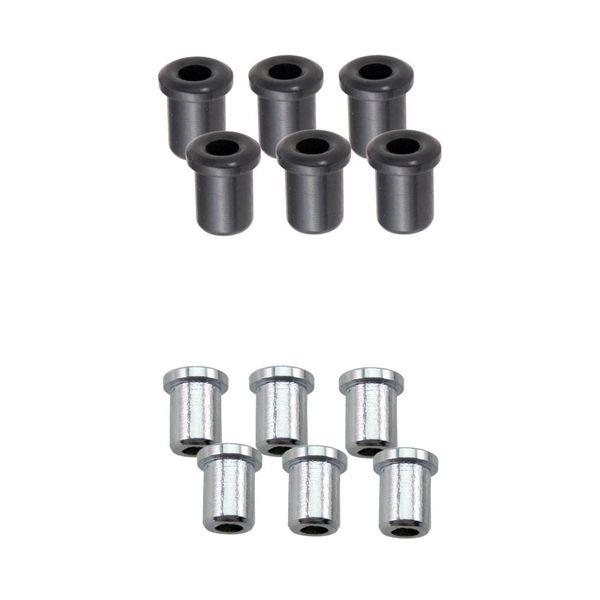 

12pcs electric guitar string mounting body ferrules bushing silver & black