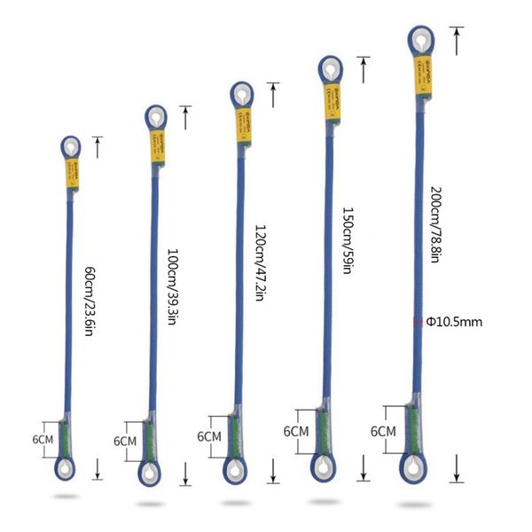 

professional rock climbing dynamic lanyard protective eye-to-eye sling mountaineering equipment 60/100/120/150/200 cm