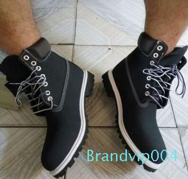 

snow boots men women motorcycle boot leather waterproof outdoor boots cow leather hiking shoes leisure ankle boots xmas, Black