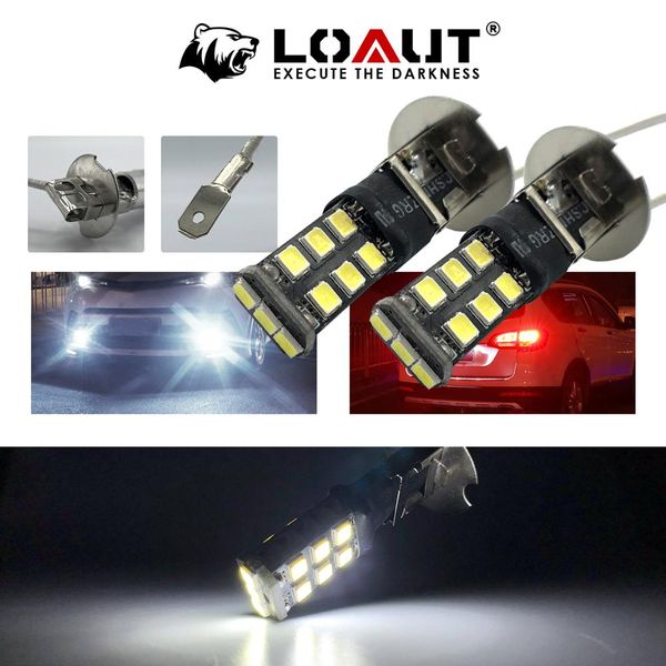 

h3 led bulb super bright 3258 9 smd white car fog lights 12v 24v 6000k white driving day running lamp auto oem replacement