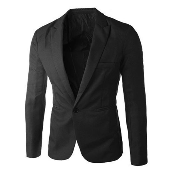 

men fashion solid color casual business suit blazer jacket autumn outwear top, White;black