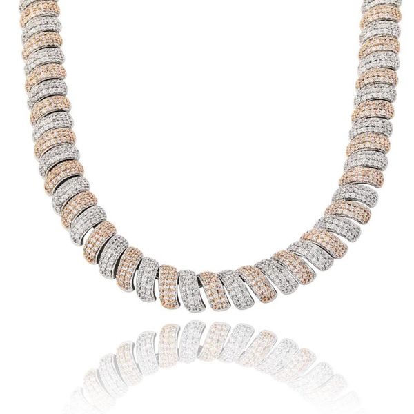 

2020 new iced out cubic zircon cuban links men's necklace water pipe chain gold silver color plated personality hip hop jewelry
