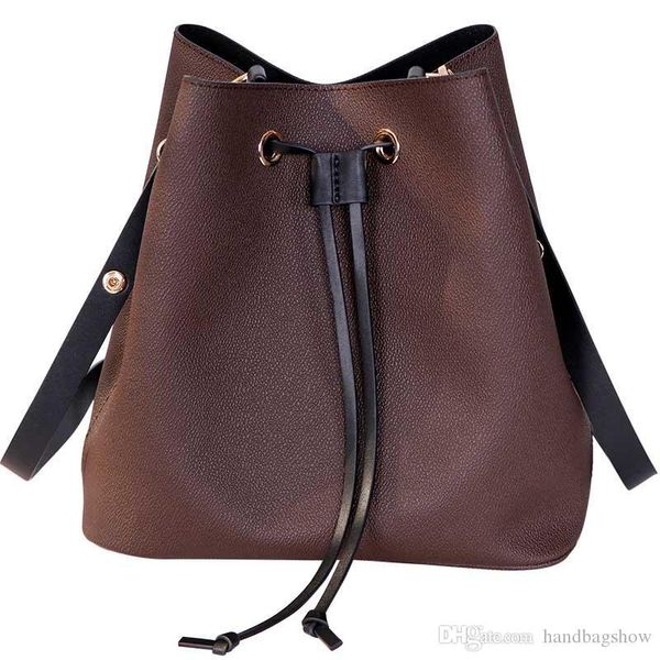 

luxury genuine leather brand women's handbags trendy bucket bag neonoe fashion canvas calfskin lady shoulder bag