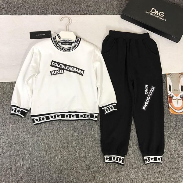 

2019 new children's long sleeve two-piece suit190809#0008, White