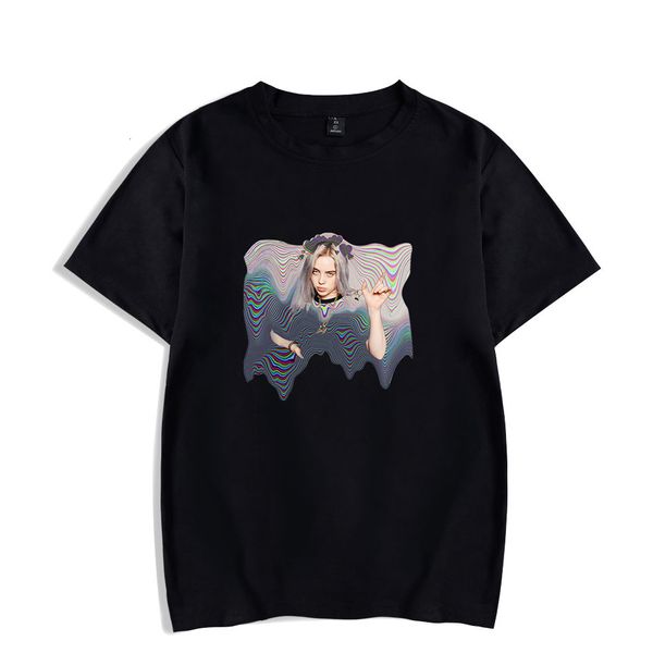 

singer shirt rap billie eilish easy short sleeve male women's wear t shirts, Gray;blue