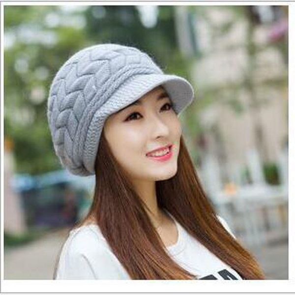 

beautiful winter hat fall woman's knitted hat 's woman's beret crochet bonnet, Blue;gray