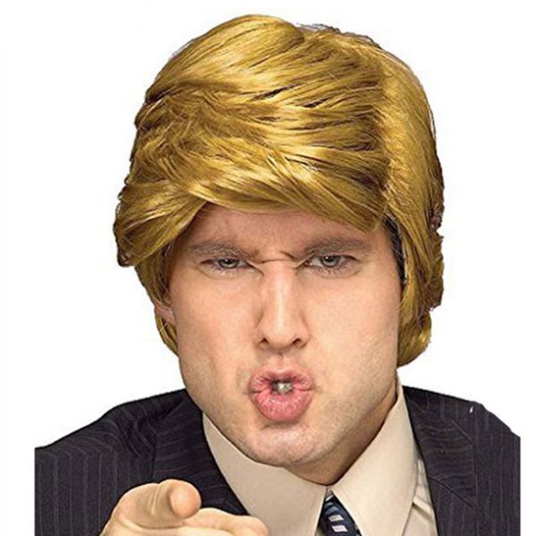 Donald Trump Gold Wig Costume Hair Us President Cosplay For