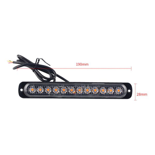 

amber yellow car truck 12 led emergency flash warning strobe light kit bar