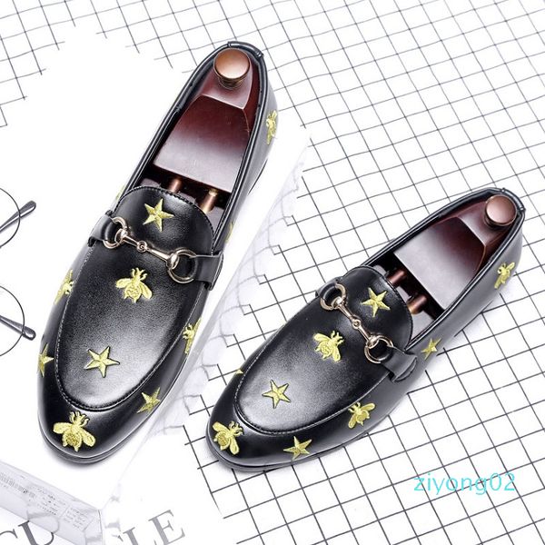 

luxury men dress shoes high british style bee rrivet causal luxury shoes mens loafers moccasins italian men wedding shoes q-499 z02, Black