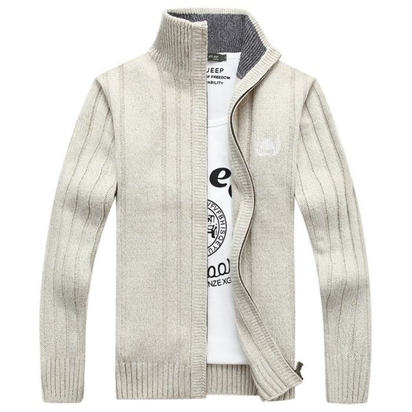 

мужская осень свитер куртка бизнес свитер плюсы размер мода молния сплошной цвет кардиган стенд воротник hommes, Black;brown