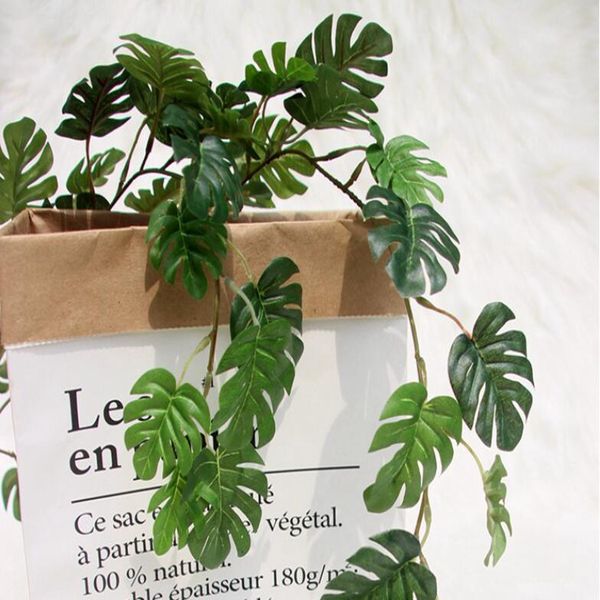

branch artificial leaves green rattan turtle leaf fake plant living room bedroom decor simulation plant party weeding decoration