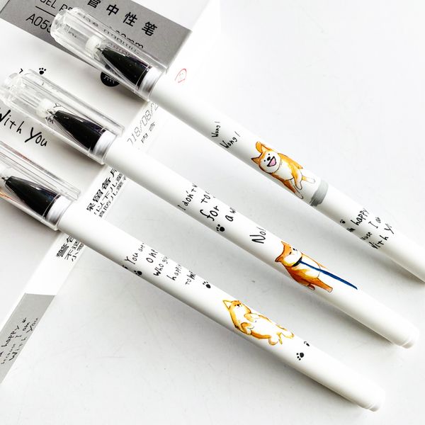 

10pcs/lot cute shiba inu dog gel pen rollerball pen student stationery school office supply 0.38mm black ink