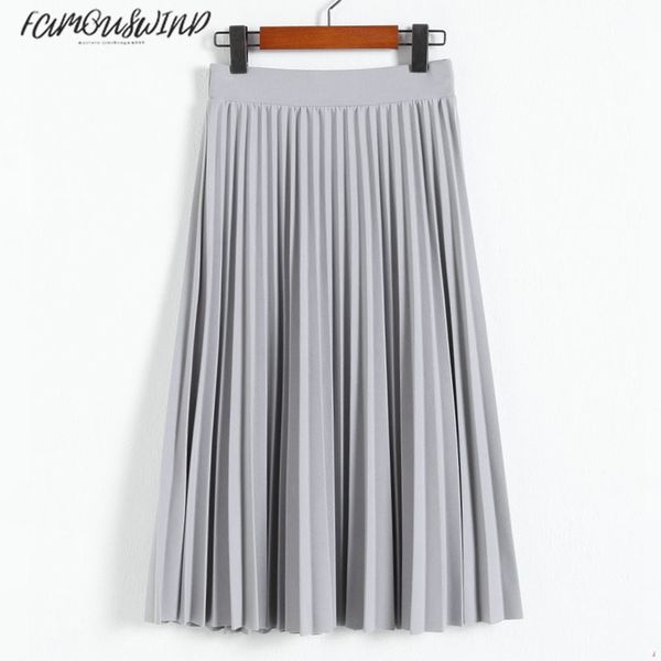 

и весна осень новая мода женская высокая талия сплошной цвет половина длина эластичная юбка акции плиссированные леди черный розовый, Black