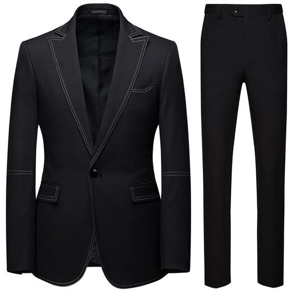 

latest coat pant designs black men suit prom tuxedo slim fit 2 piece groom wedding suits for men custom blazer terno masuclino, White;black