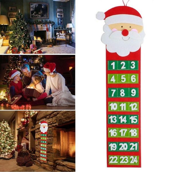 

1pc christmas creative non-woven pendant christmas countdown calendar calendar pendant decorations hot