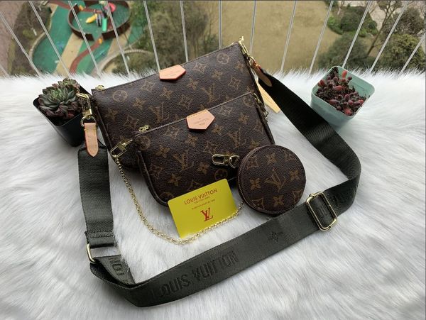 

designer fashion handbags purses women favorite mini pochette 3pcs accessories crossbody bag vintag shoulder bags leather multi color straps