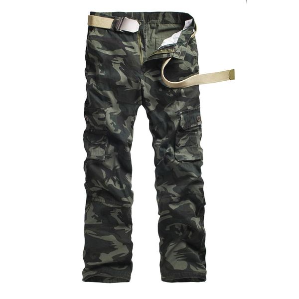 

men's pants men camouflage cargo mens casual pockets trouser outwear army baggy joger worker male camo, Black