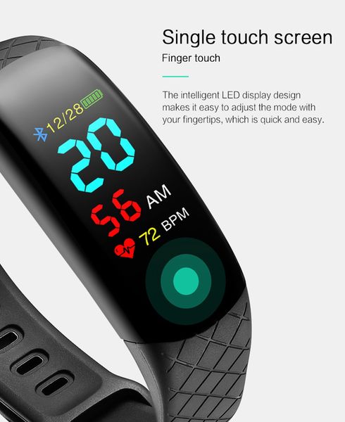 

smart men fitness bracelet watch wristband boold pressure continuous heart rate monitor health fitness tracker smart bracelet