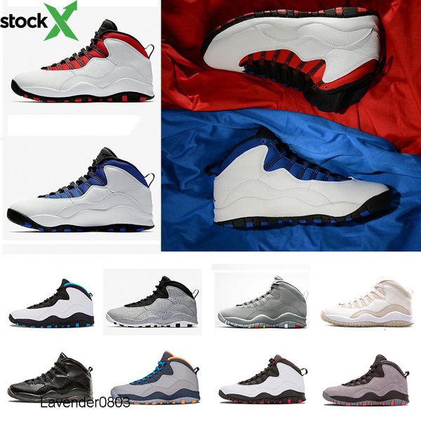 

new 10s  men basketball shoes westbrook cement powder blue steel grey white black bobcats chicago outdoor sports sneakers size 41-47