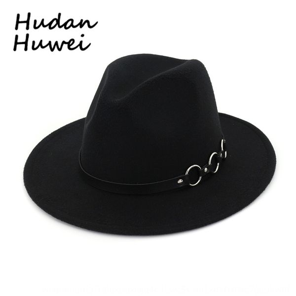 

lady woolen hat gentleman jazz cornice cap wool cornice cap flat eaves big eaves hat, Blue;gray